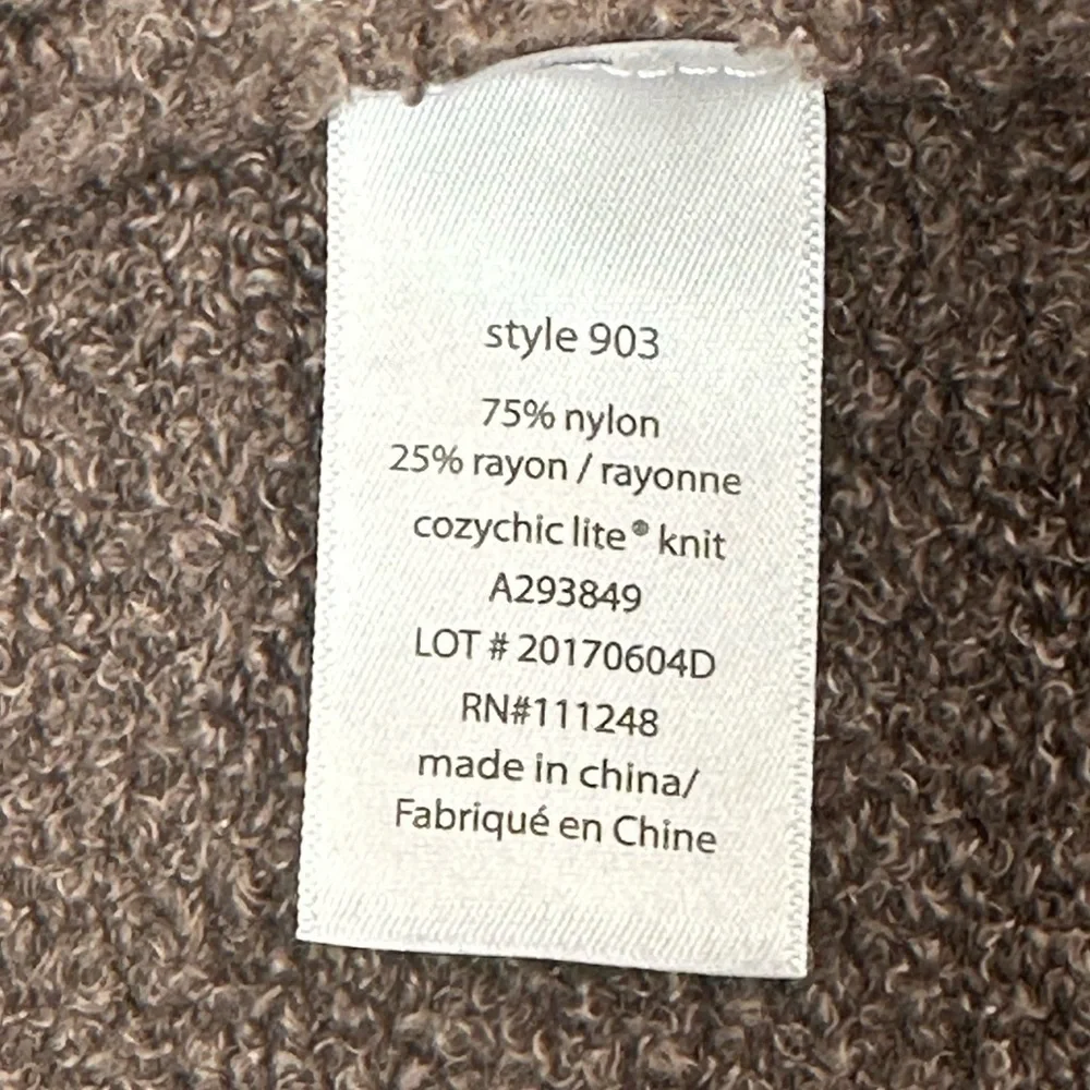 Barefoot Dreams Cozychic Lite Taupe Waterfall Island Wrap Open Cardigan S/M 903‎